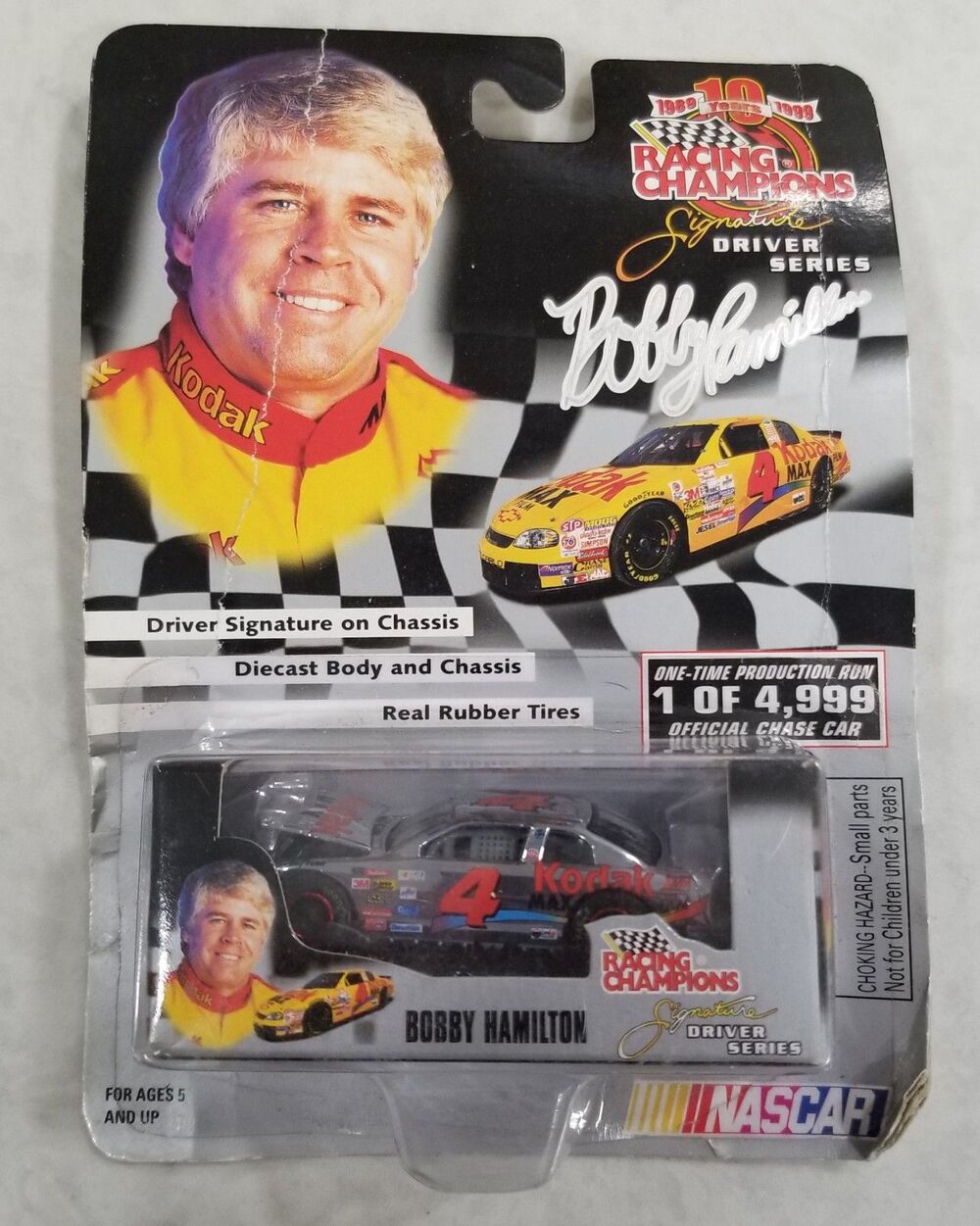 1999 Chrome Bobby Hamilton #4 Kodak Chevy • Racing Champions Driver Series 1:64